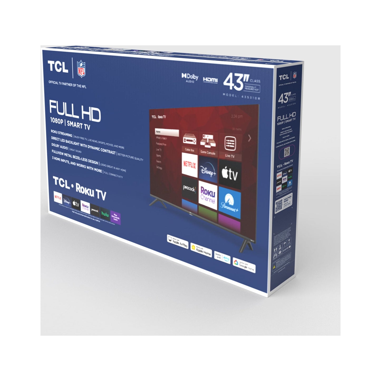 43" Class S3 (43S310R) 1080P FHD LED Smart TV with Roku TV (Limited Edition)
