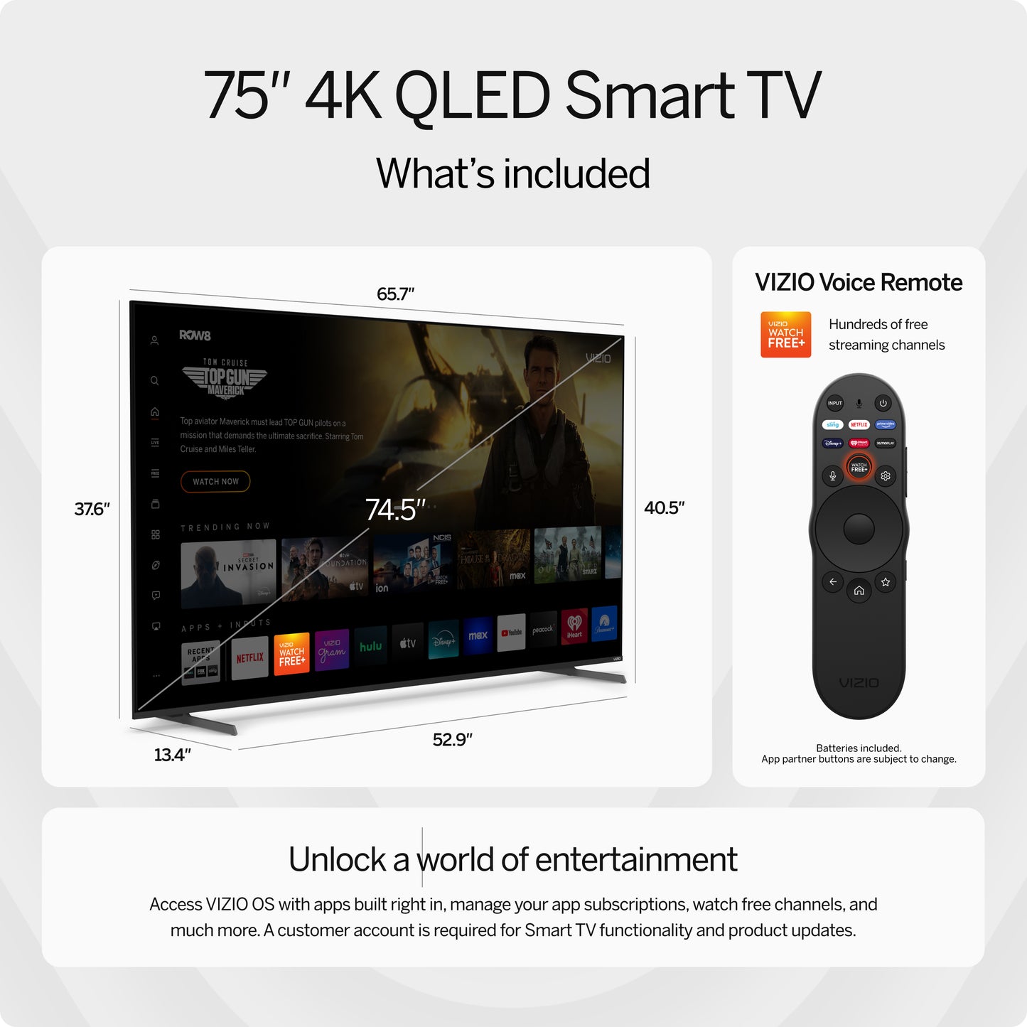 75" Class Quantum Pro 4K QLED HDR Smart TV (VQP75C-84)