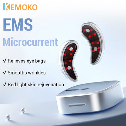 GlowEyes™ Led Red Light Eye Care Therapy EMS Pulse Micro-Current Device Eye Massager to Relieve Fatigue for Treatment under Eye Wrinkle