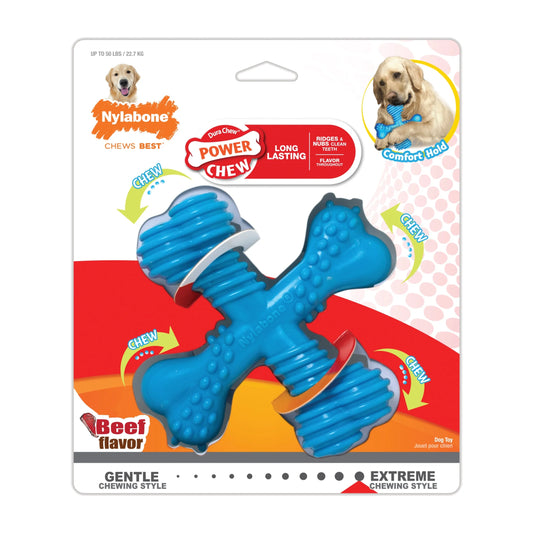 Power Chew Comfort Hold X Bone Dog Toy, Dog Chew Toy, Beef Flavor, Large, 1 Count
